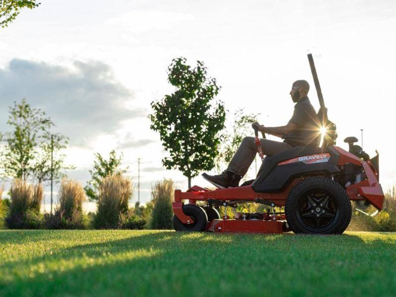 Expert Mowing on a Sunny Day Resident cutting grass efficiently with a riding mower.